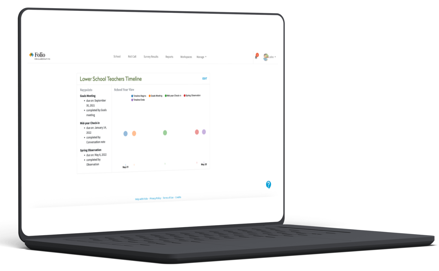 Folio Collaborative Workspaces Timeline Screen